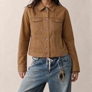 Vintage Tan Brown Canvas Trucker Jacket Utility Workwear Early Winters Portland